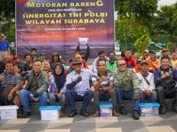 Sinergitas TNI Polri, Komandan Puspenerbal Keliling Kota Bersama Komunitas Club Motor Surabaya