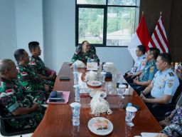 Komandan Kodaeral IX Terima Courtesy Call Tim Audit Itjen Kemhan