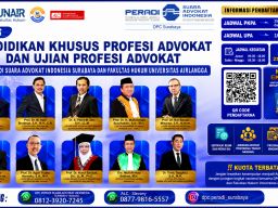 PERADI SAI Surabaya Gandeng FH Unair, Buka PKPA dan UPA Angkatan I 2026