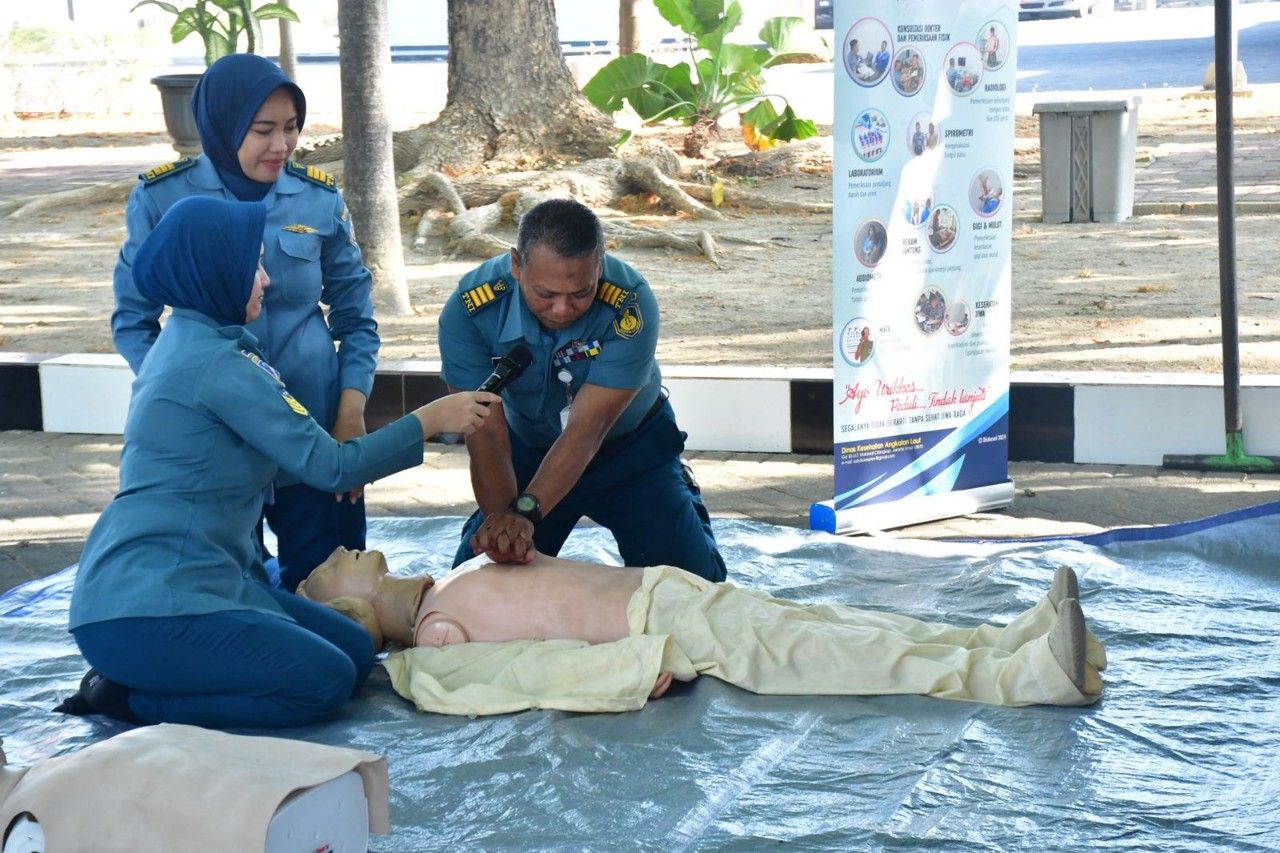 Perwira Mako Puspenerbal Ikuti Sosialisasi dan Simulasi Bantuan Hidup Dasar