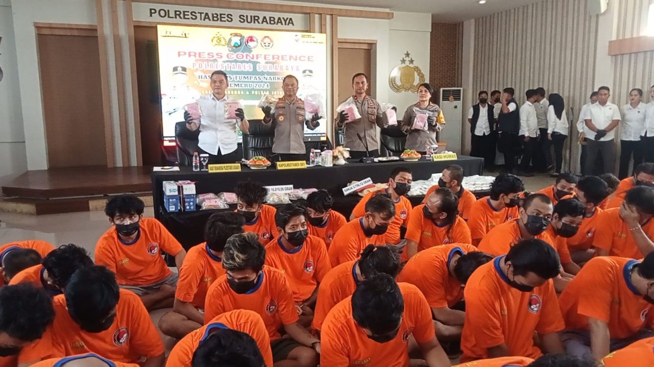 Operasi Tumpas Narkoba Semeru 2024, Polrestabes Surabaya Amankan 83 Tersangka