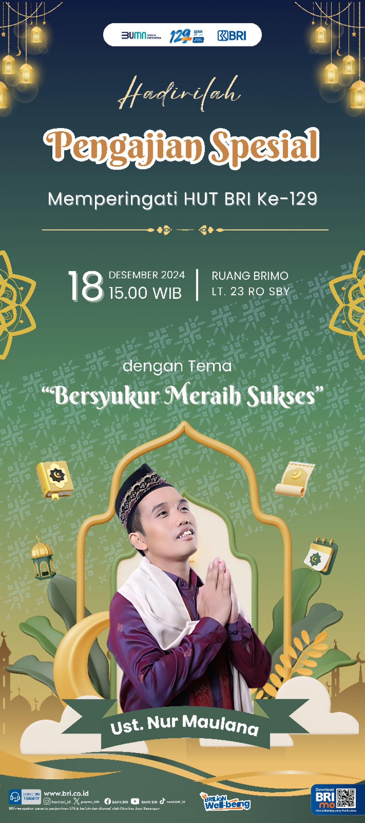 Bersyukur Meraih Sukses, BRI RO Surabaya Gelar Pengajian Spesial HUT ke-129