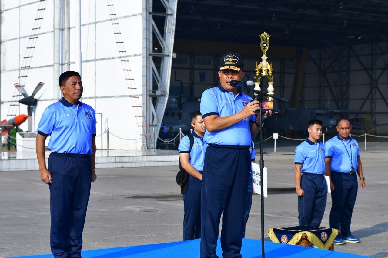 Komandan Puspenerbal Apresiasi Prajuritnya Raih Juara Umum Kejuaraan Pencak Silat East Java Tournamen 2025