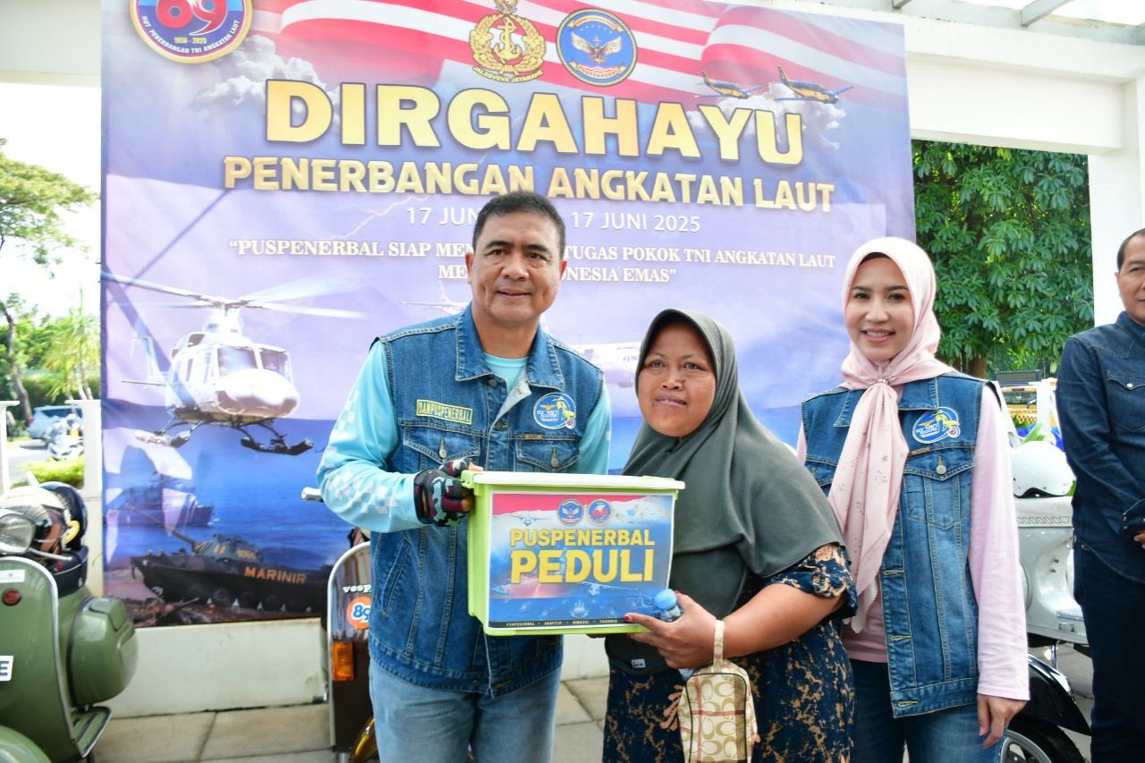 Jelang HUT ke-69, Puspenerbal Gelar Scooter Riding dan Baksos Bersama Pangkotama Wilayah Surabaya