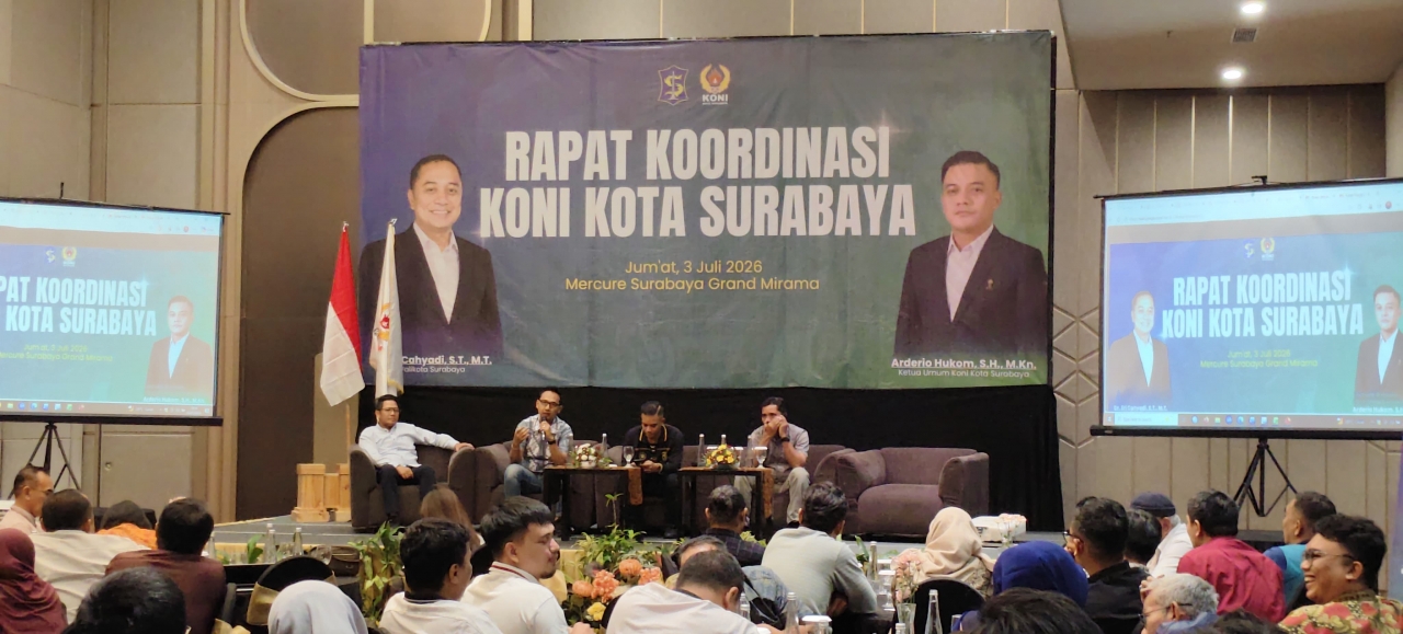 Rakor KONI Surabaya Perkuat Sinergi, Fasilitas Latihan Cabor Mulai Difungsikan Pekan Depan