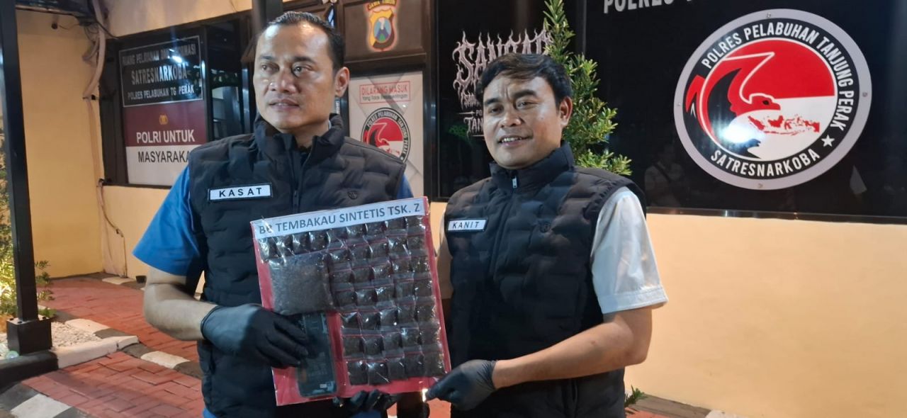 Satreskoba Polres Pelabuhan Tanjung Perak Bongkar Peredaran Tembakau Sintetis