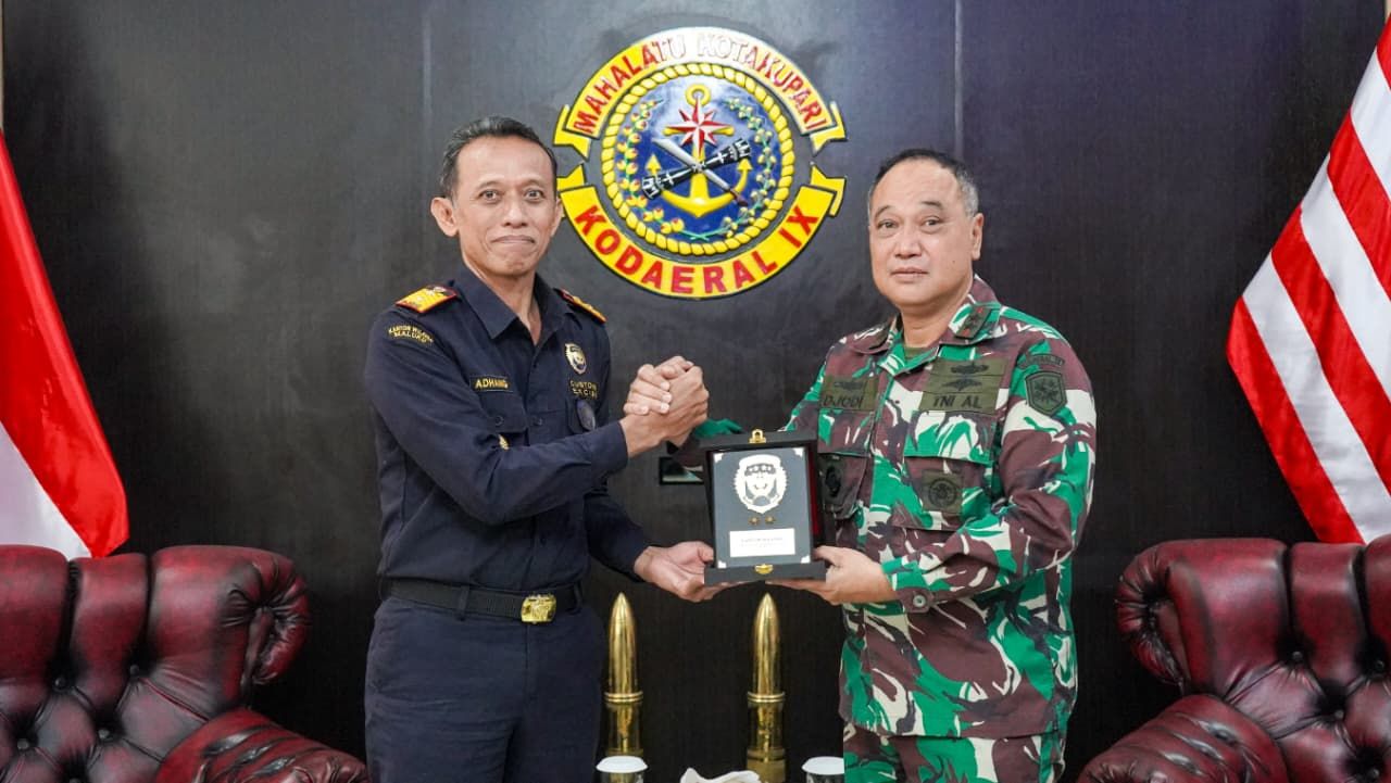 Dankodaeral IX Terima Kunjungan Perdana Kakanwil Bea Cukai Maluku, Perkuat Sinergi Pengawasan Maritim
