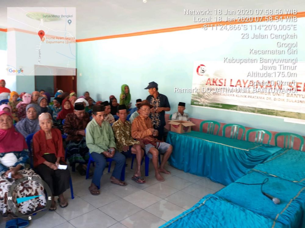 Aksi Layanan Sehat Sasar Ratusan Lansia Di Desa Grogol Banyuwangi