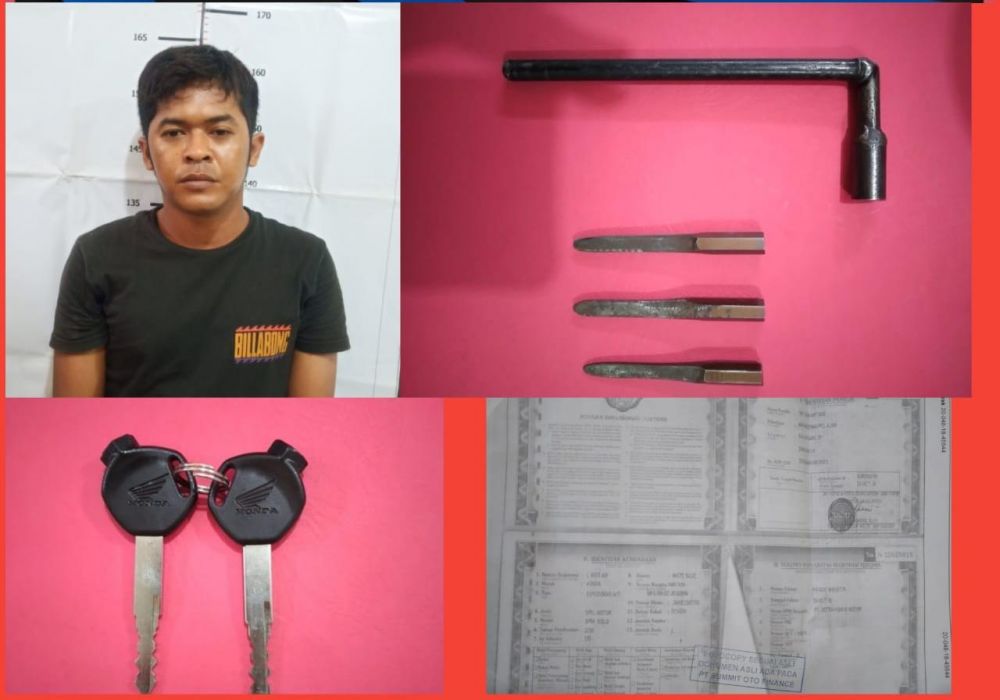Spesialis Maling Motor di 13 TKP Keok Ditangan Reskrim Polsek Semampir