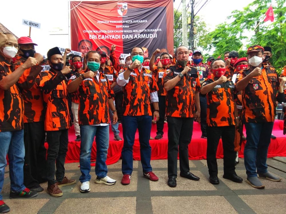 Pemuda Pancasila Surabaya Satu Komando Dukung  Eri - Armuji