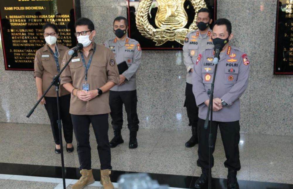 Sandiaga Mengunjungi Kapolri Bahas Penguatan Destinasi Super Prioritas
