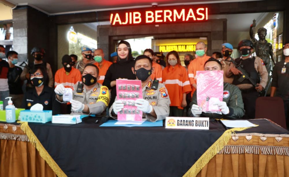 Polresta Malang, Ringkus Sindikat Pengedar Narkotika 