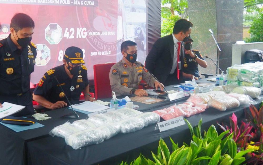 Polri Gagalkan Peredaran Narkoba 42,3 Kg Sabu dan 85 Ribu Ekstasi 