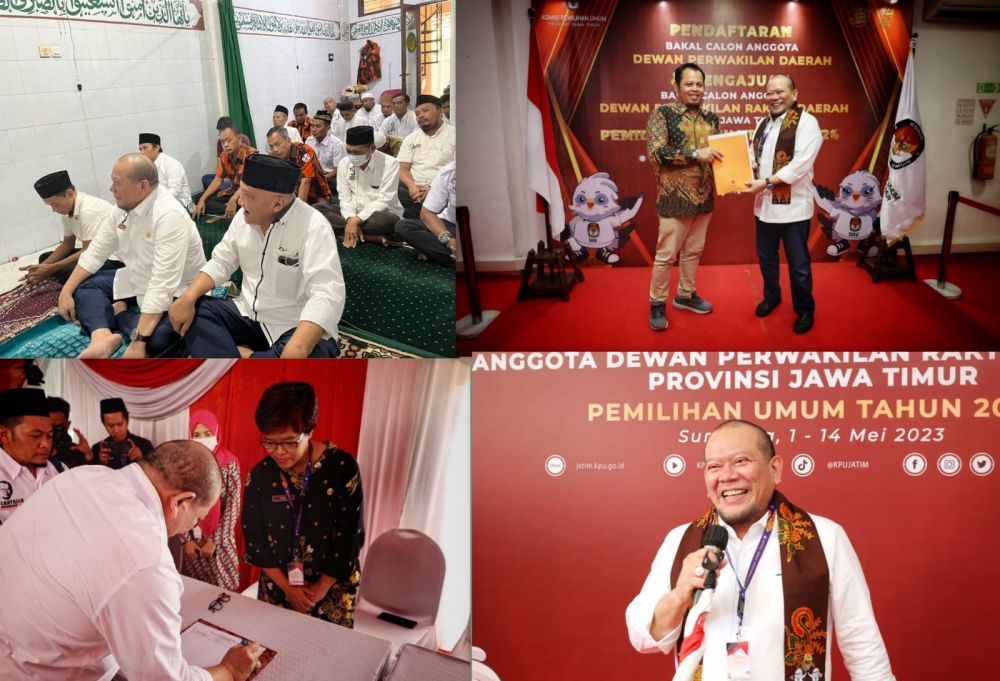 Usai Sholat Jum'at di MPW PP Jatim, LaNyalla Kembali Daftar Anggota DPD RI Periode 2024-2029 