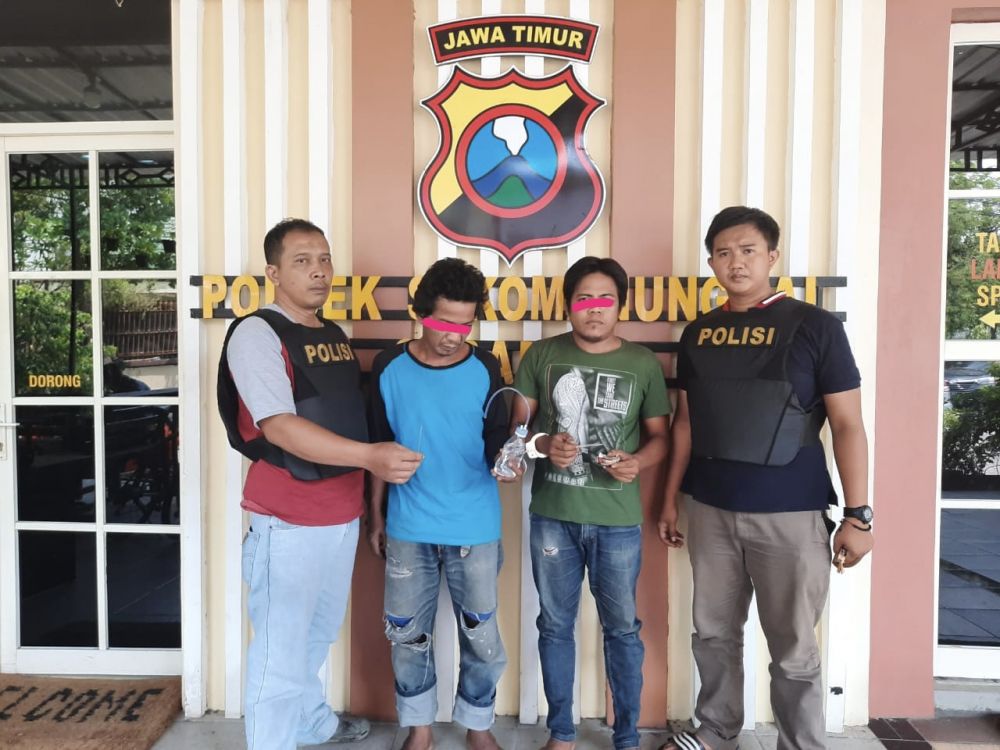 Asik Nyabu, Dua Pria Surabaya Diamankan Polisi 
