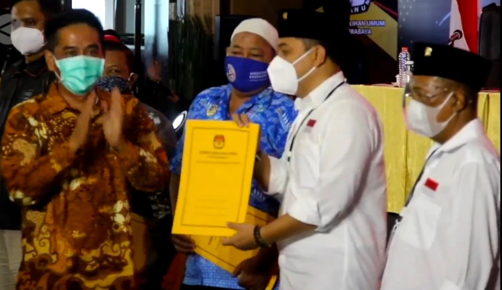 Eri-Armuji Resmi Menjadi Paslon Terpilih Hasil Pilkada Surabaya 2020