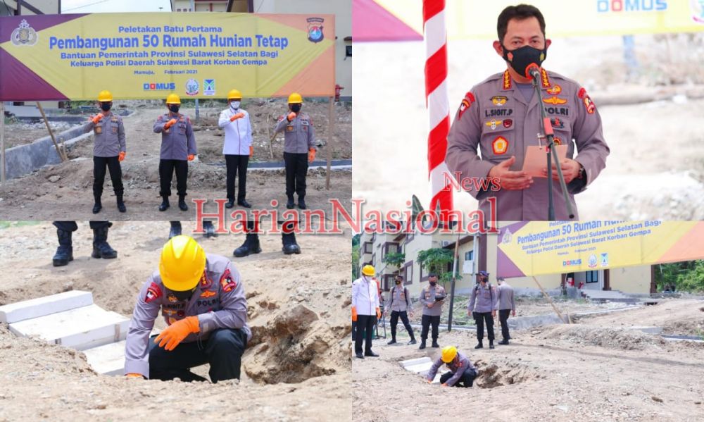 Gubernur Sulsel Bersama Kapolri Bangun 50 Rumah Polisi Korban Bencana 