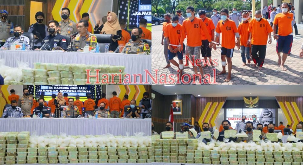 Polda Aceh Ungkap Narkotika Jaringan Internasional Seberat 353 Kg